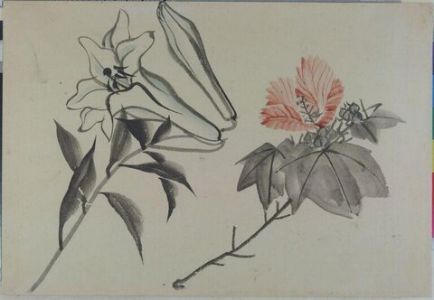 Chinese Ink Painting of Two Flowers