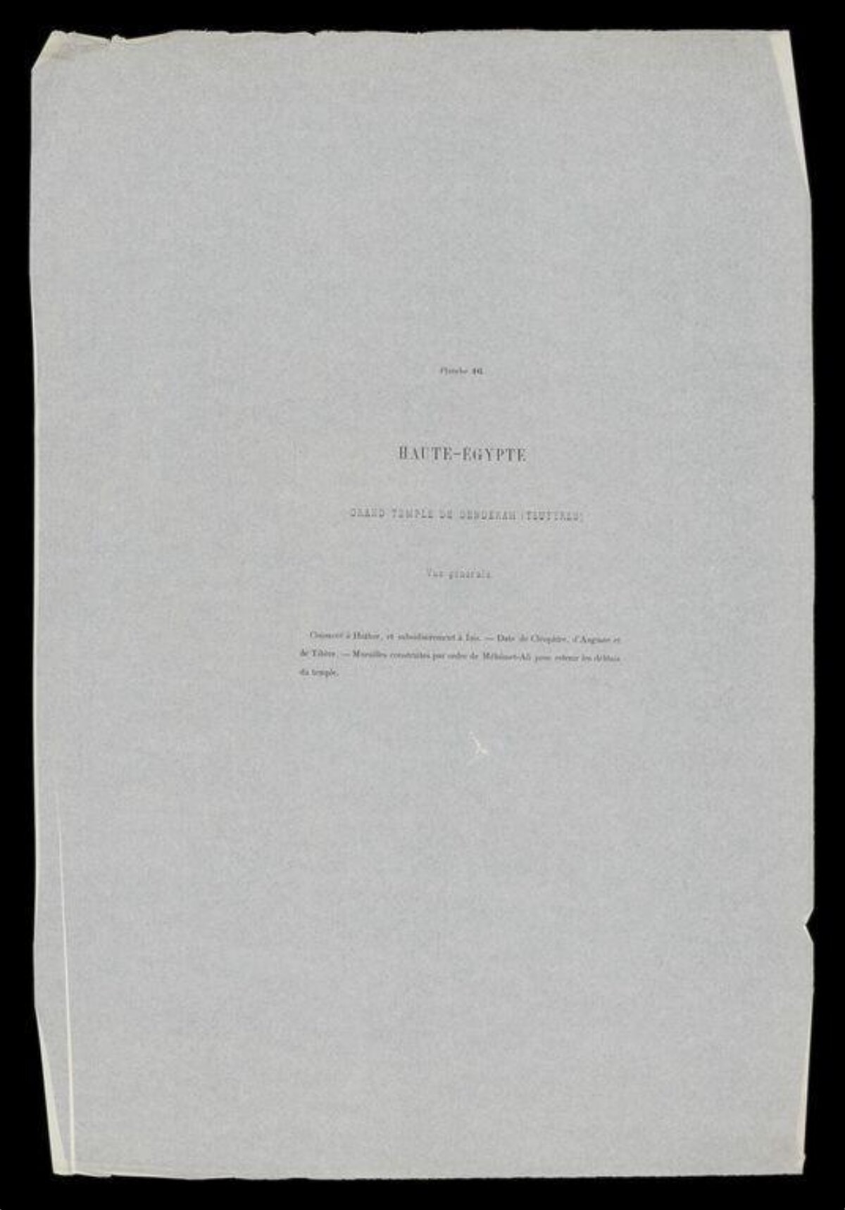 French Text Page on Egyptian Temple