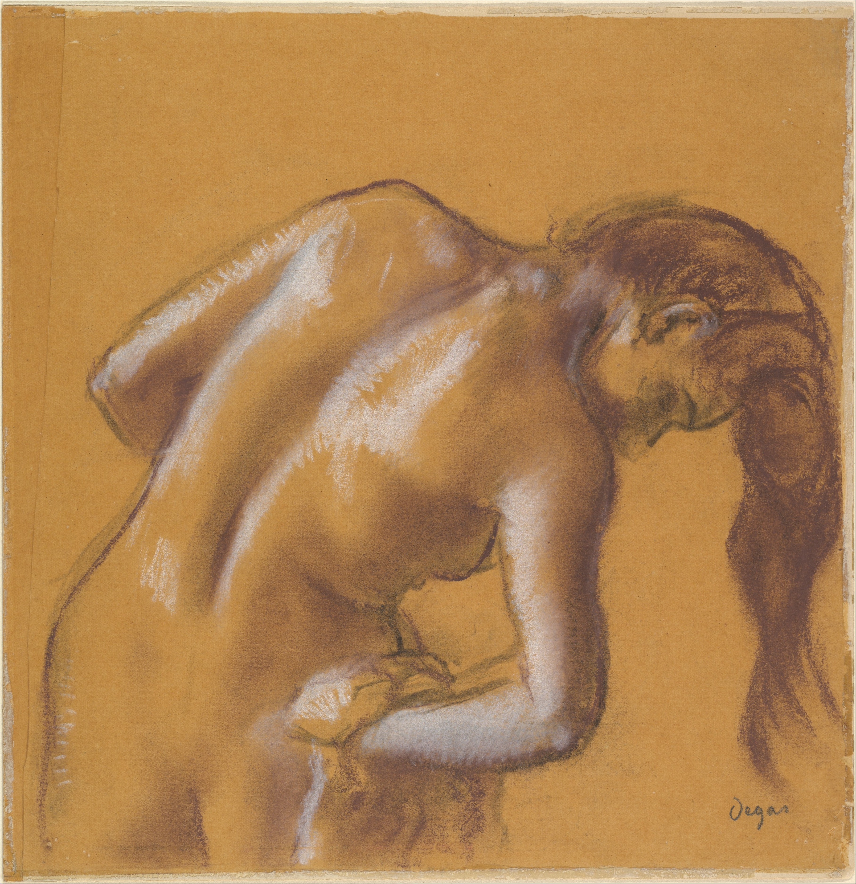 Back View Nude Woman Sketch by Degas