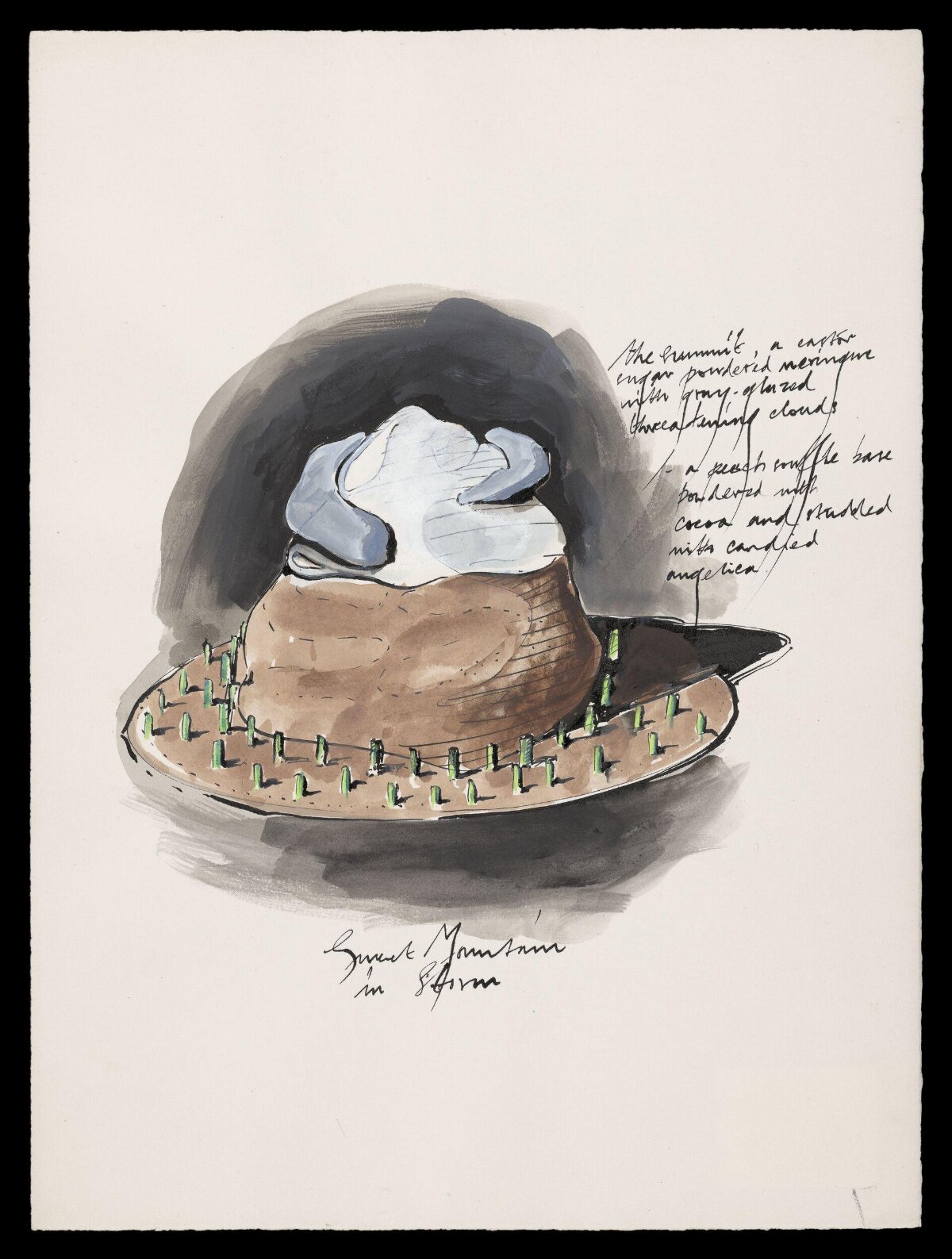 Great Mountain in Storm Dessert Sketch