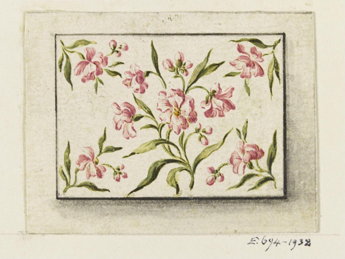 Pink Flower Watercolor Sketch
