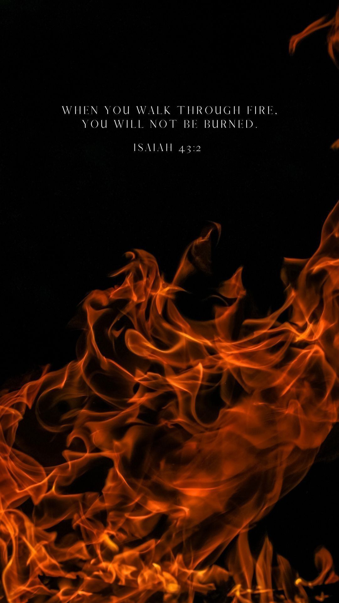 Bible Verse on Burning Fire Background