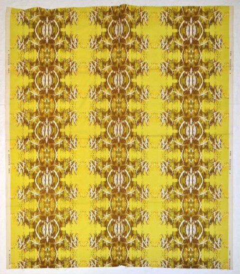 Yellow Symmetrical Patterned Fabric