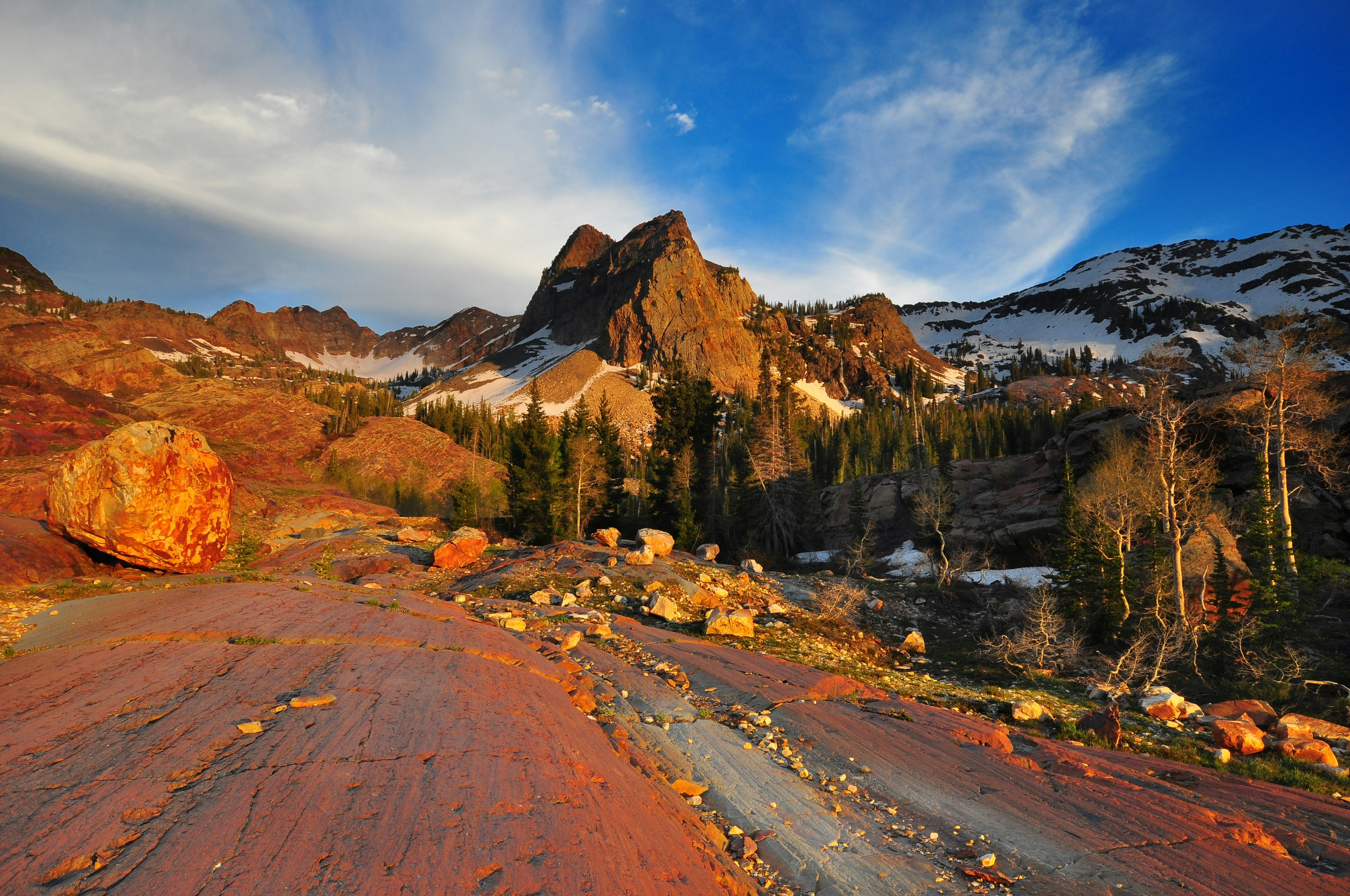 Sunlit Rocky Mountain Valley