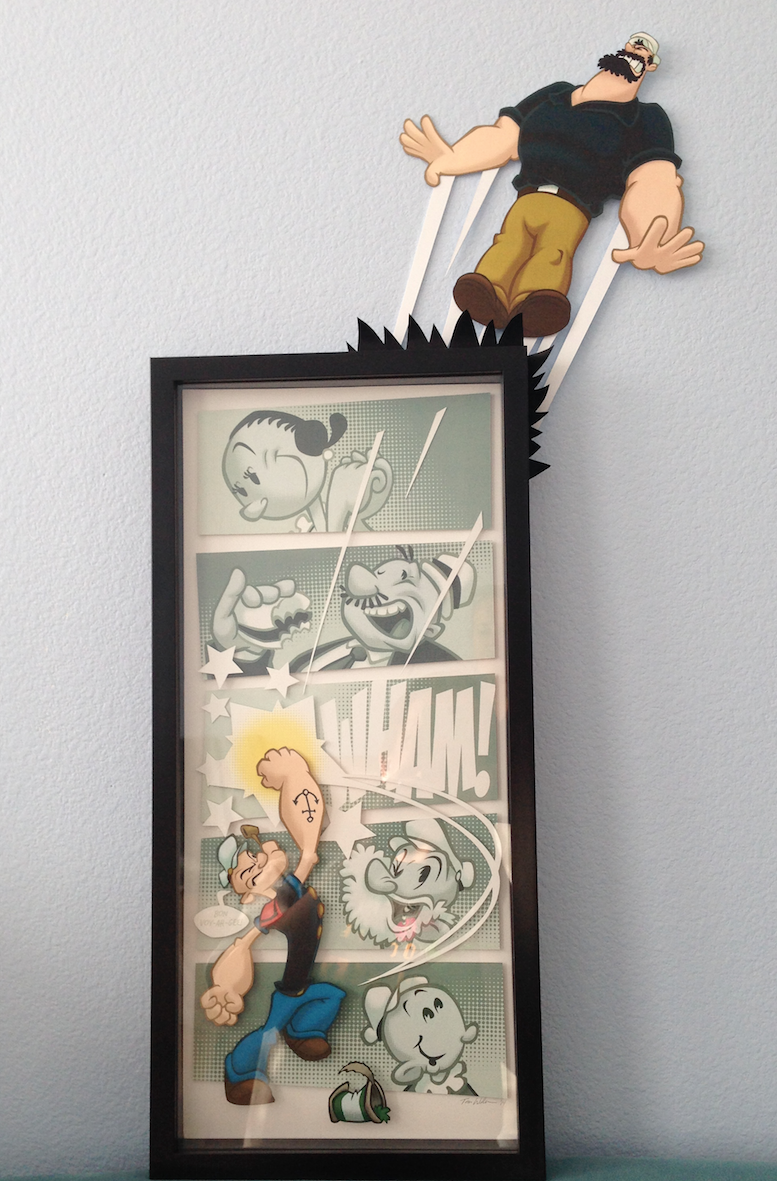 3D Popeye Comic Wall Art Decor