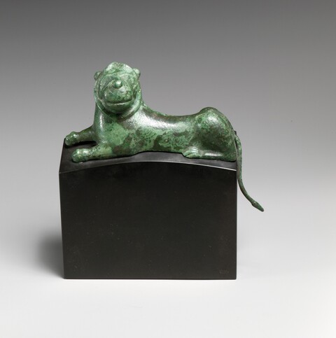 Ancient Bronze Recumbent Tiger Statue