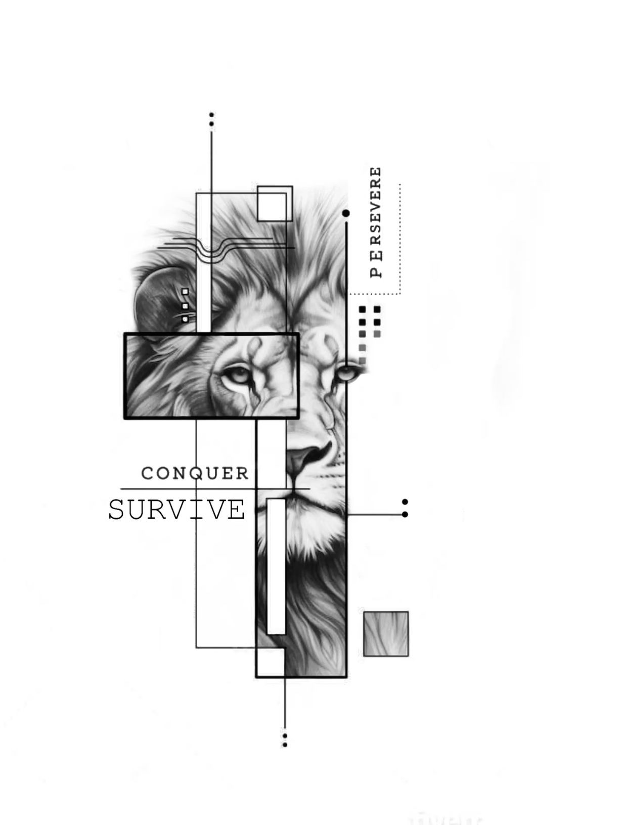 Geometric Lion Motivational Art