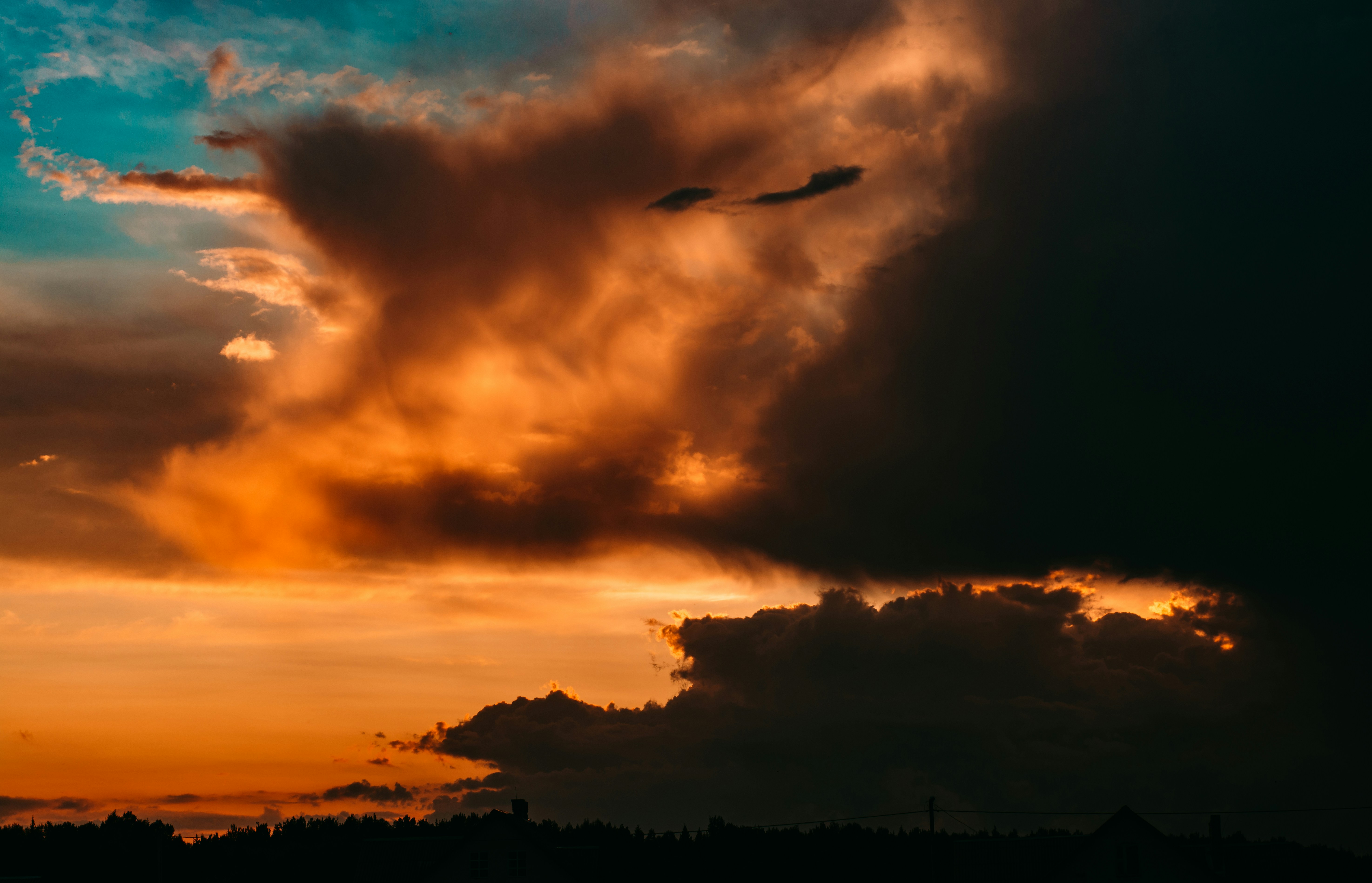 Sunset Sky with Storm Clouds
