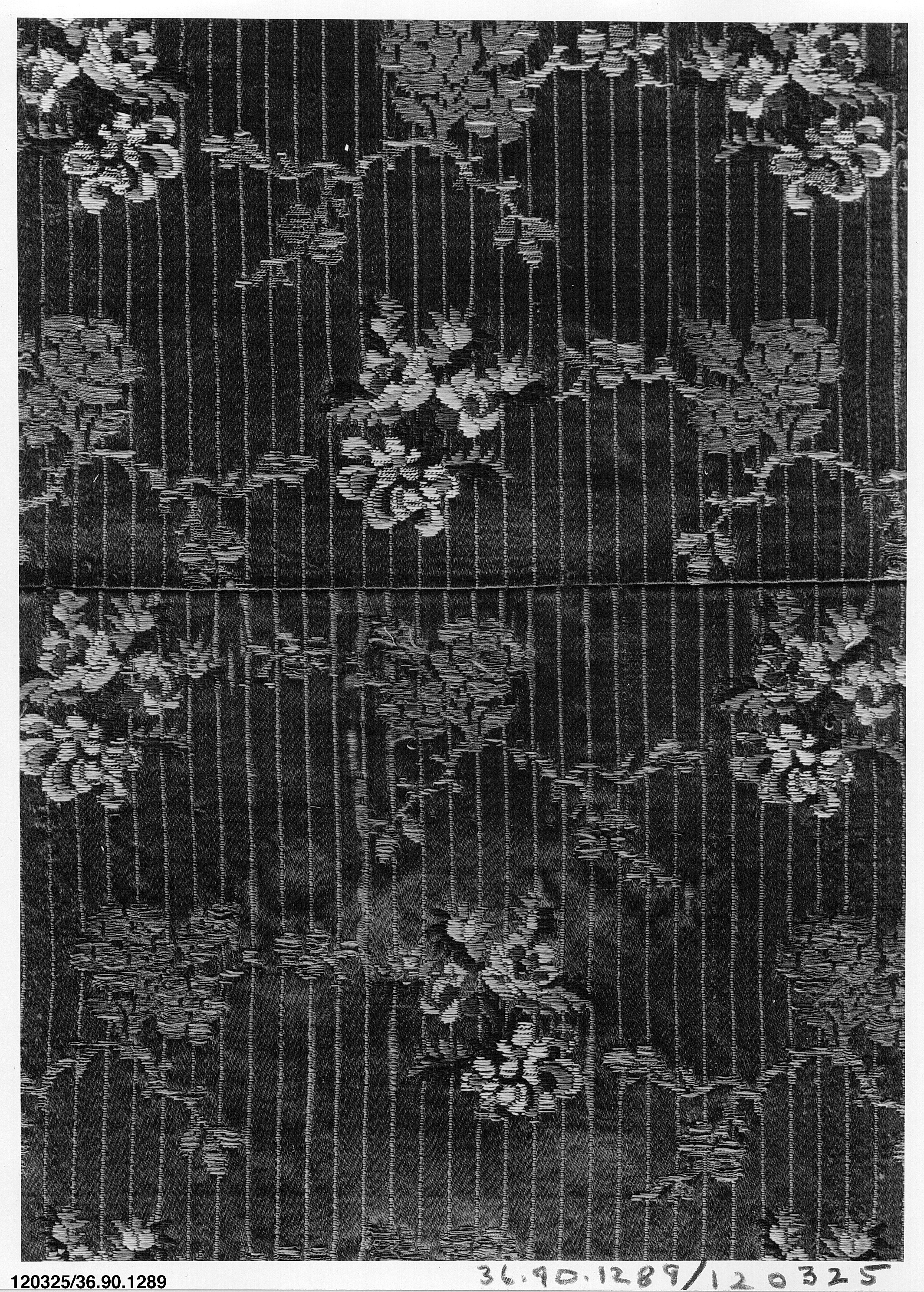 Black and White Floral Striped Textile