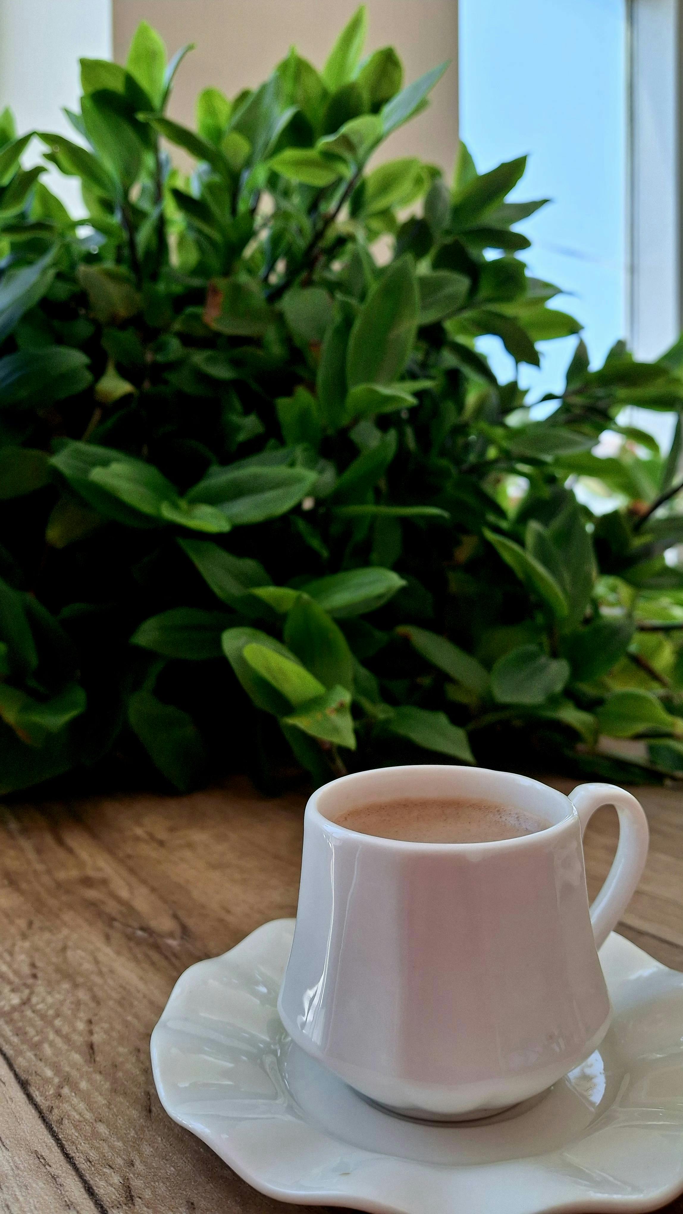 Coffee Cup on Wooden Table