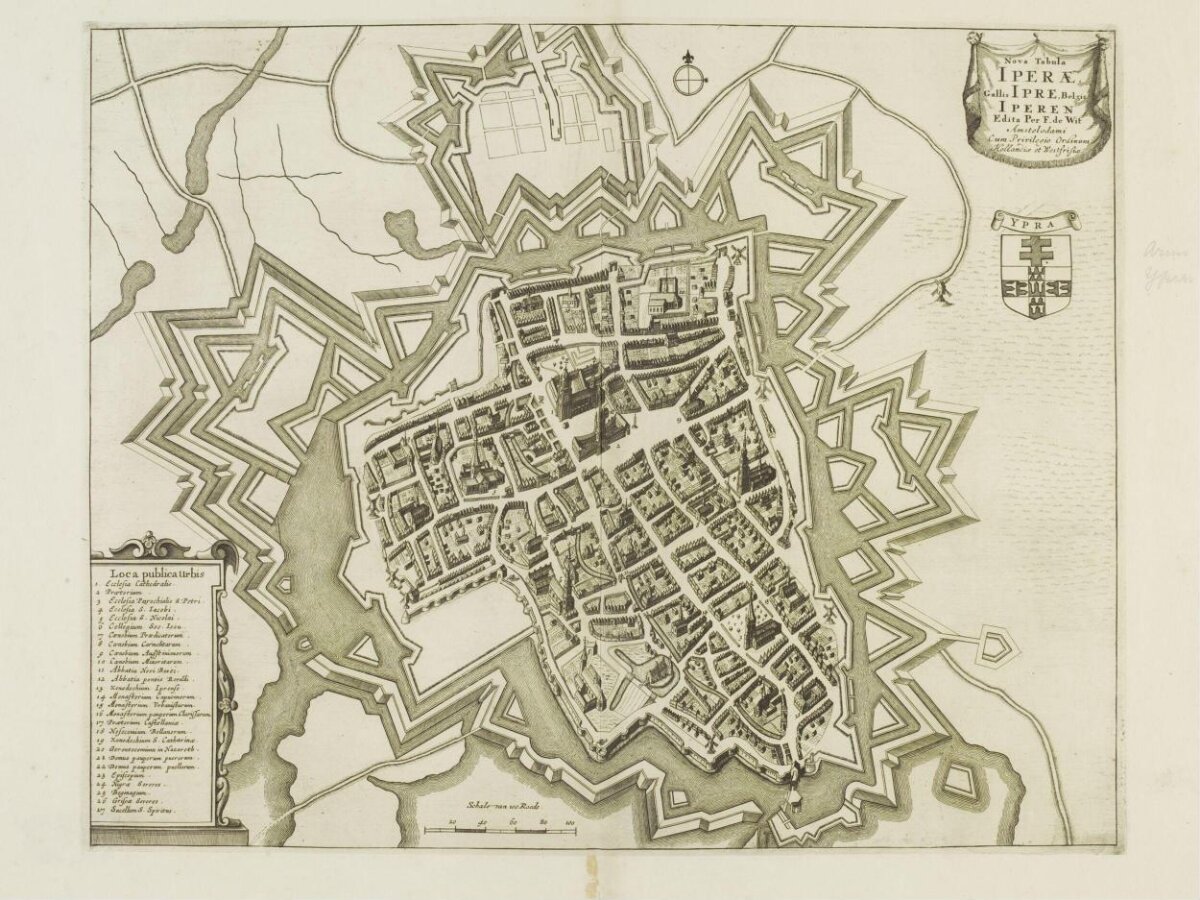 Antique Engraved Map of Ieper