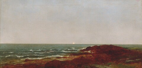 Red Rocky Coast Seascape