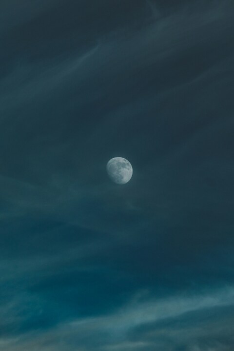 Full Moon Through Night Clouds