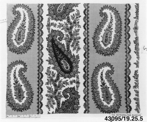 Vintage Paisley Pattern Textile Sample