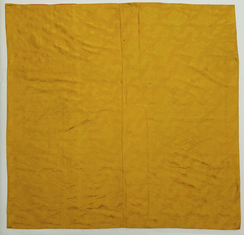Yellow Cloud Patterned Silk Fabric
