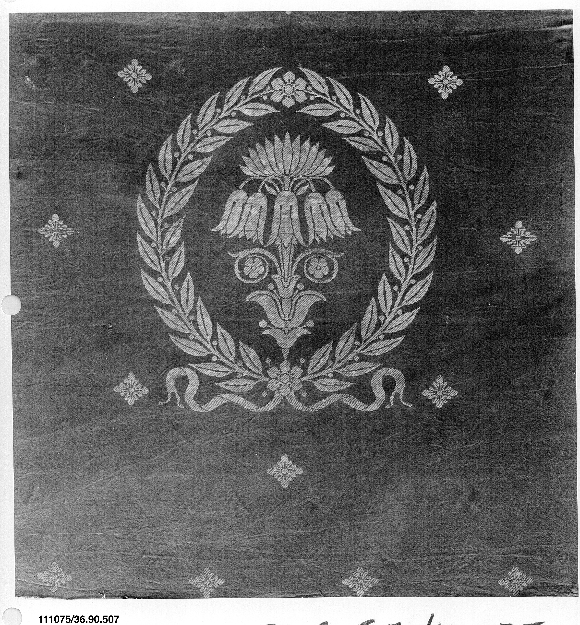 Woven Textile with Laurel Wreath Motif