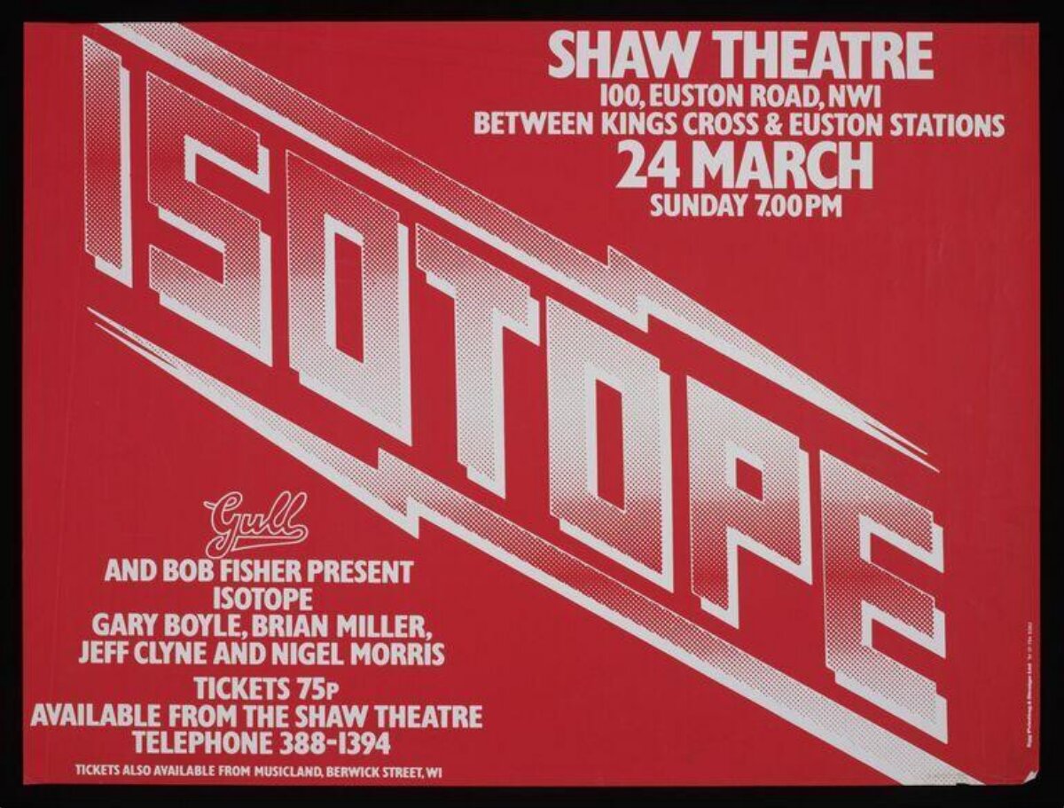Isotope Concert Poster at Shaw Theatre
