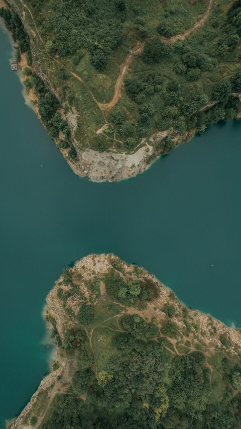 Aerial View of Rocky Lake Headlands
