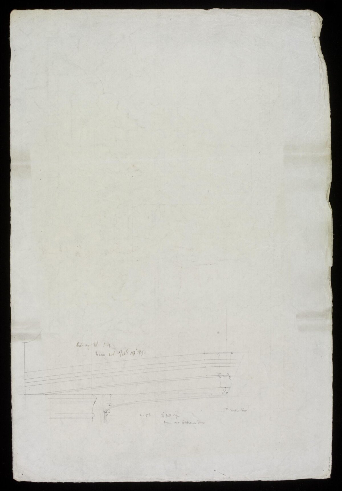 1890 Hand Drawn Architectural Sketch