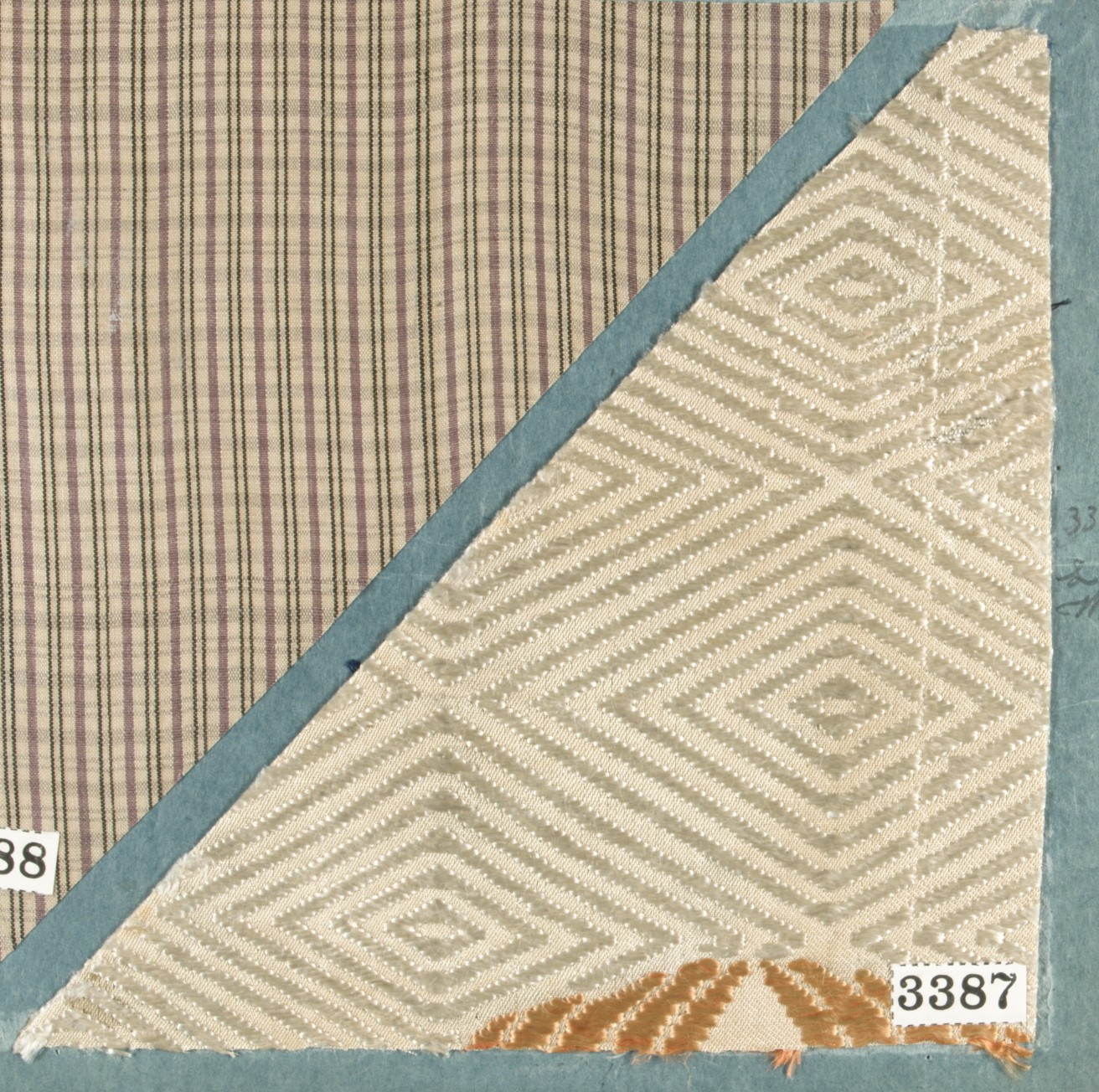 Two Vintage Textile Fabric Swatches