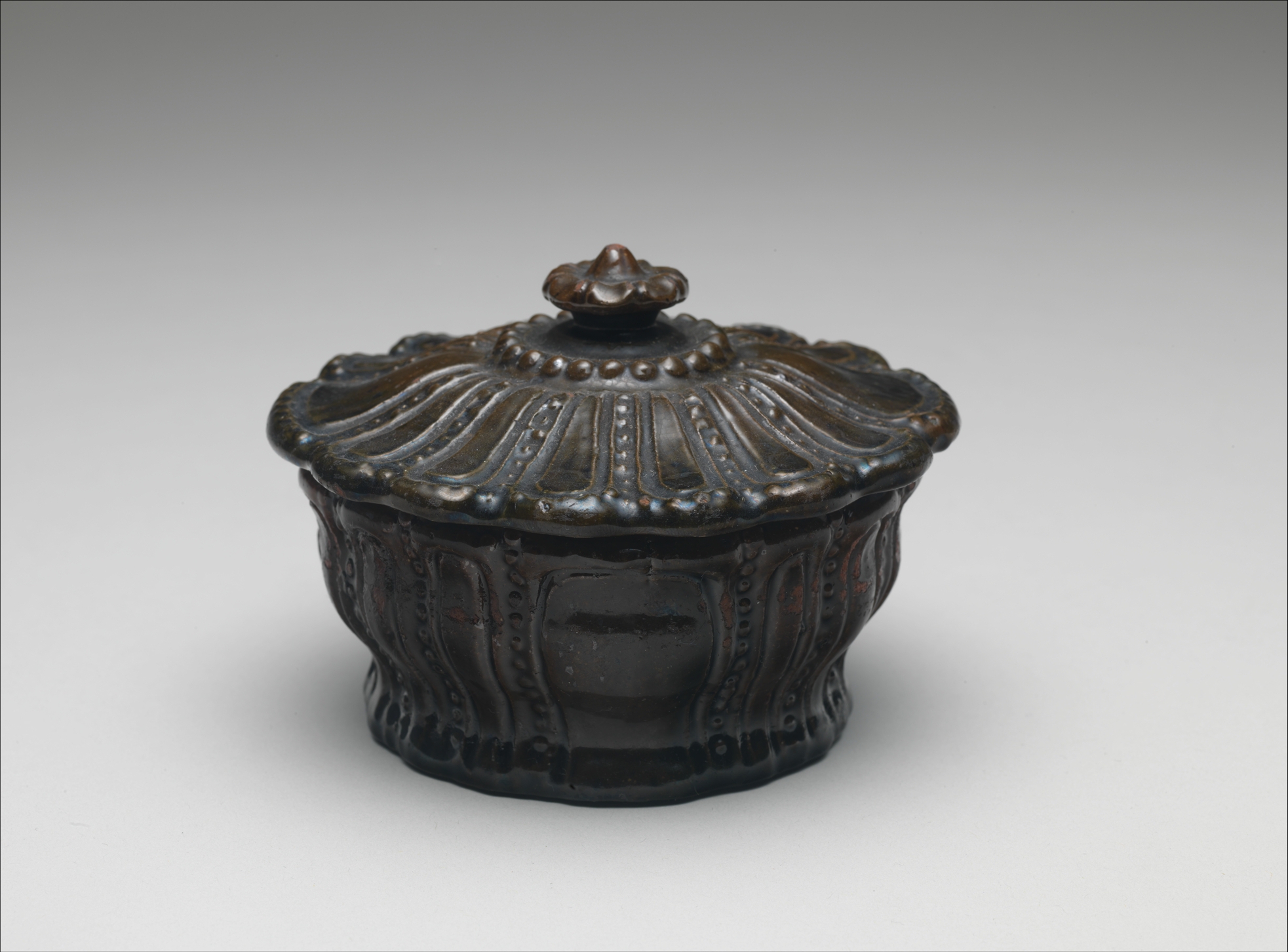 Dark Glazed Lidded Ceramic Box