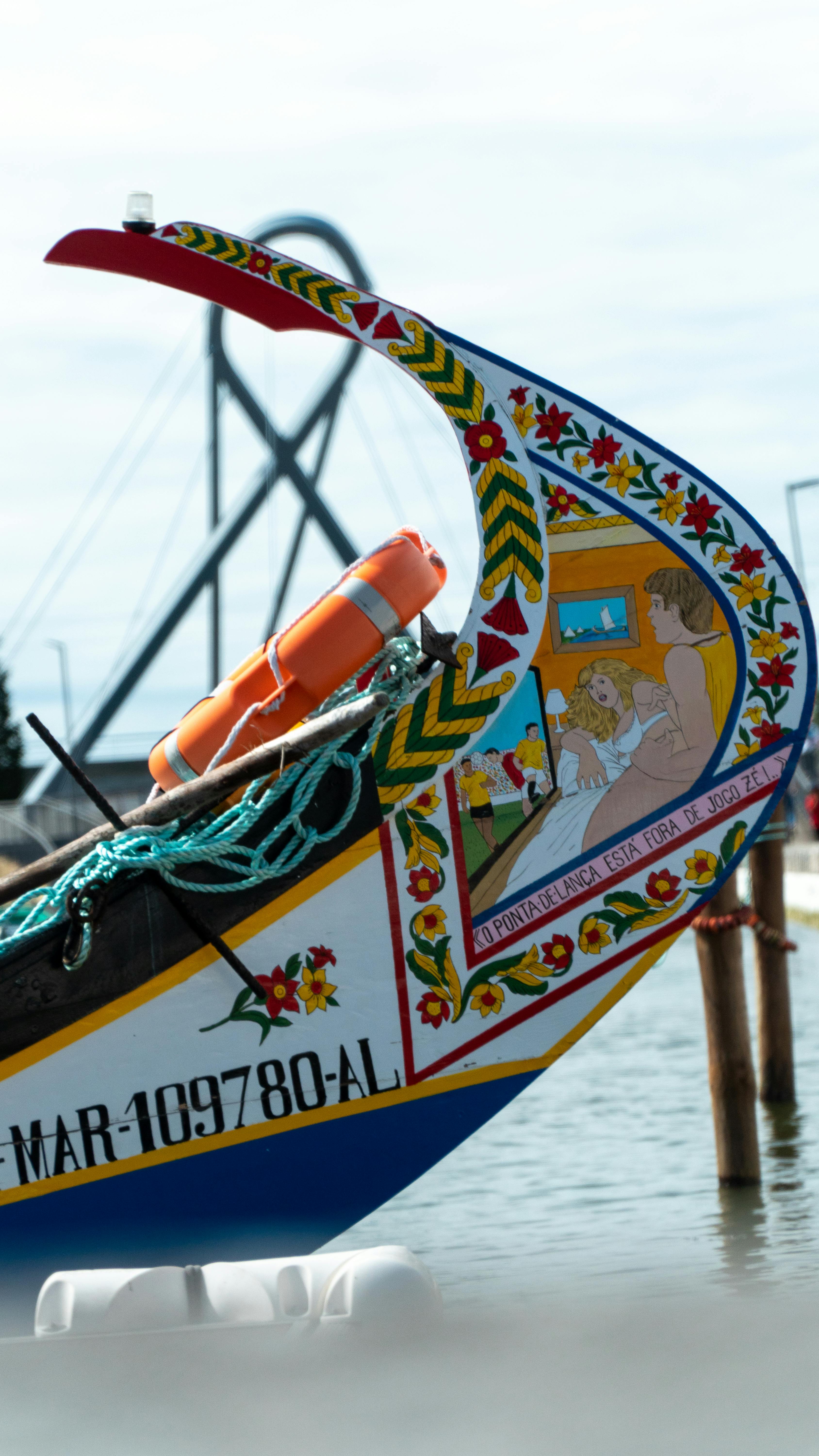 Decorated Traditional Fishing Boat Bow