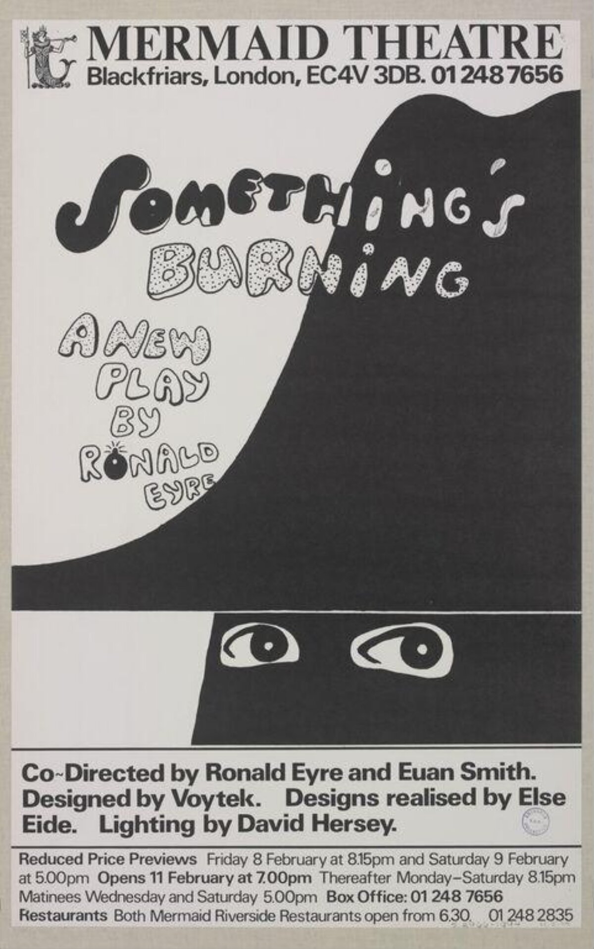 Mermaid Theatre Something's Burning Poster