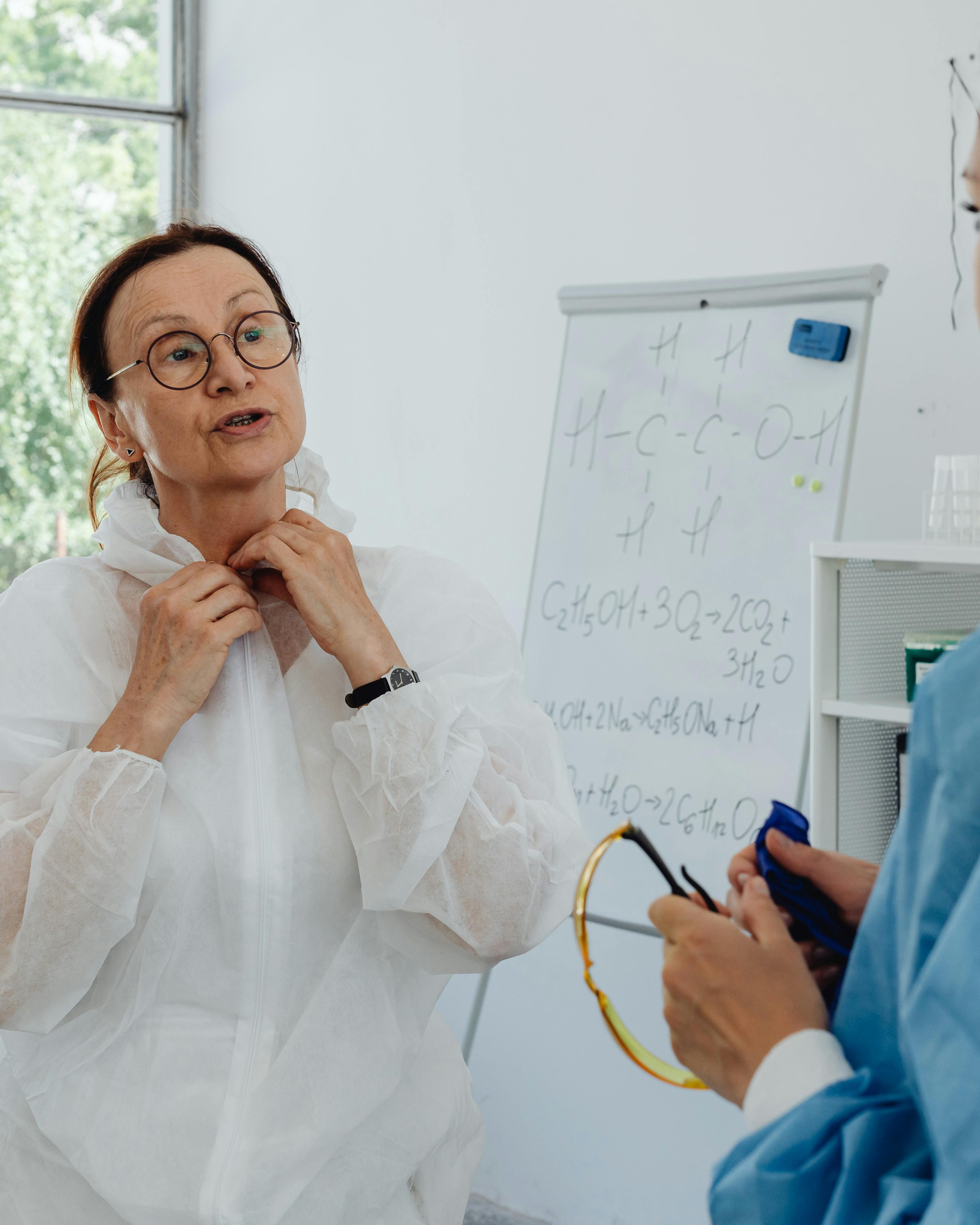Chemistry Teacher Preparing for Lab Class