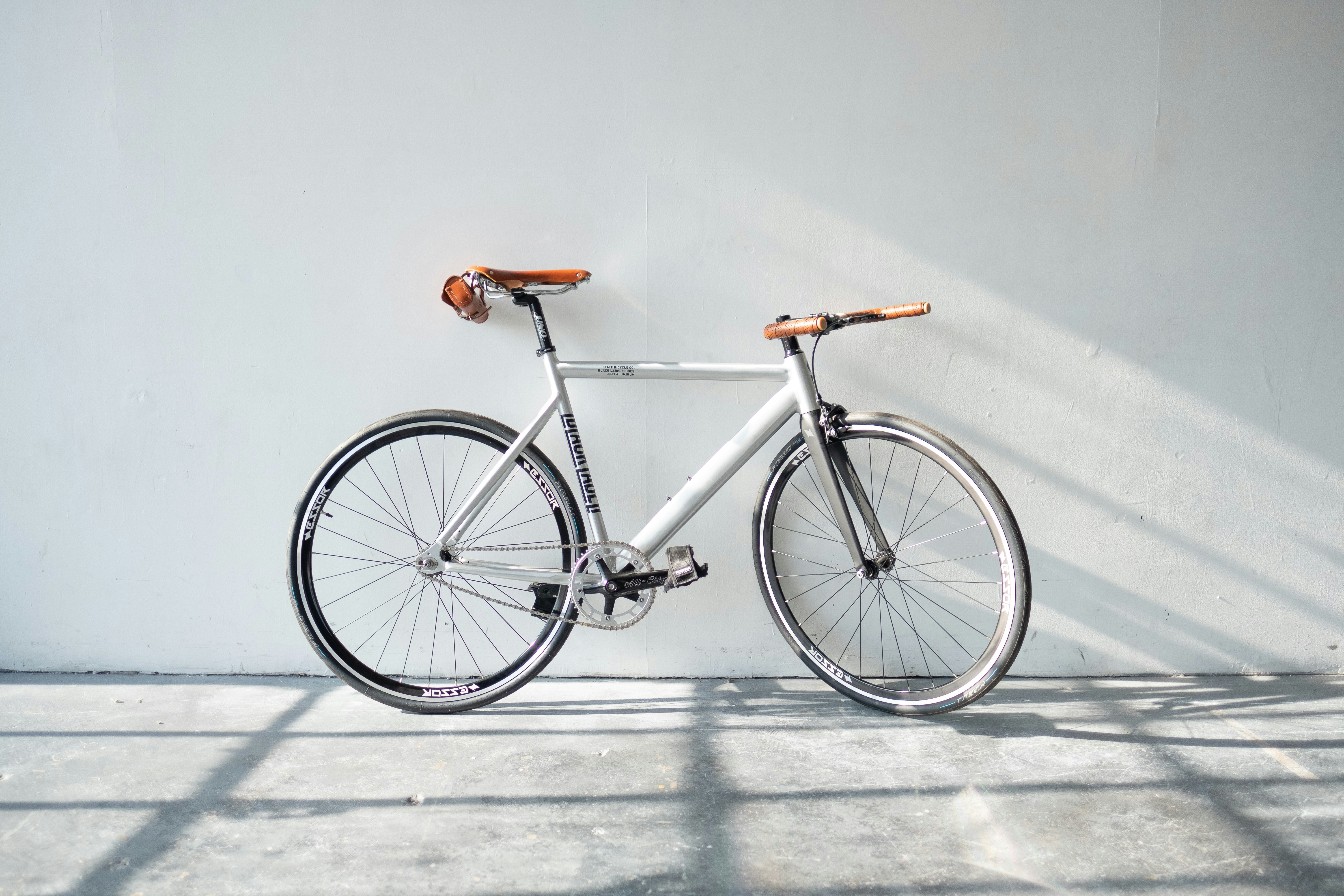 Silver Fixed Gear Bicycle