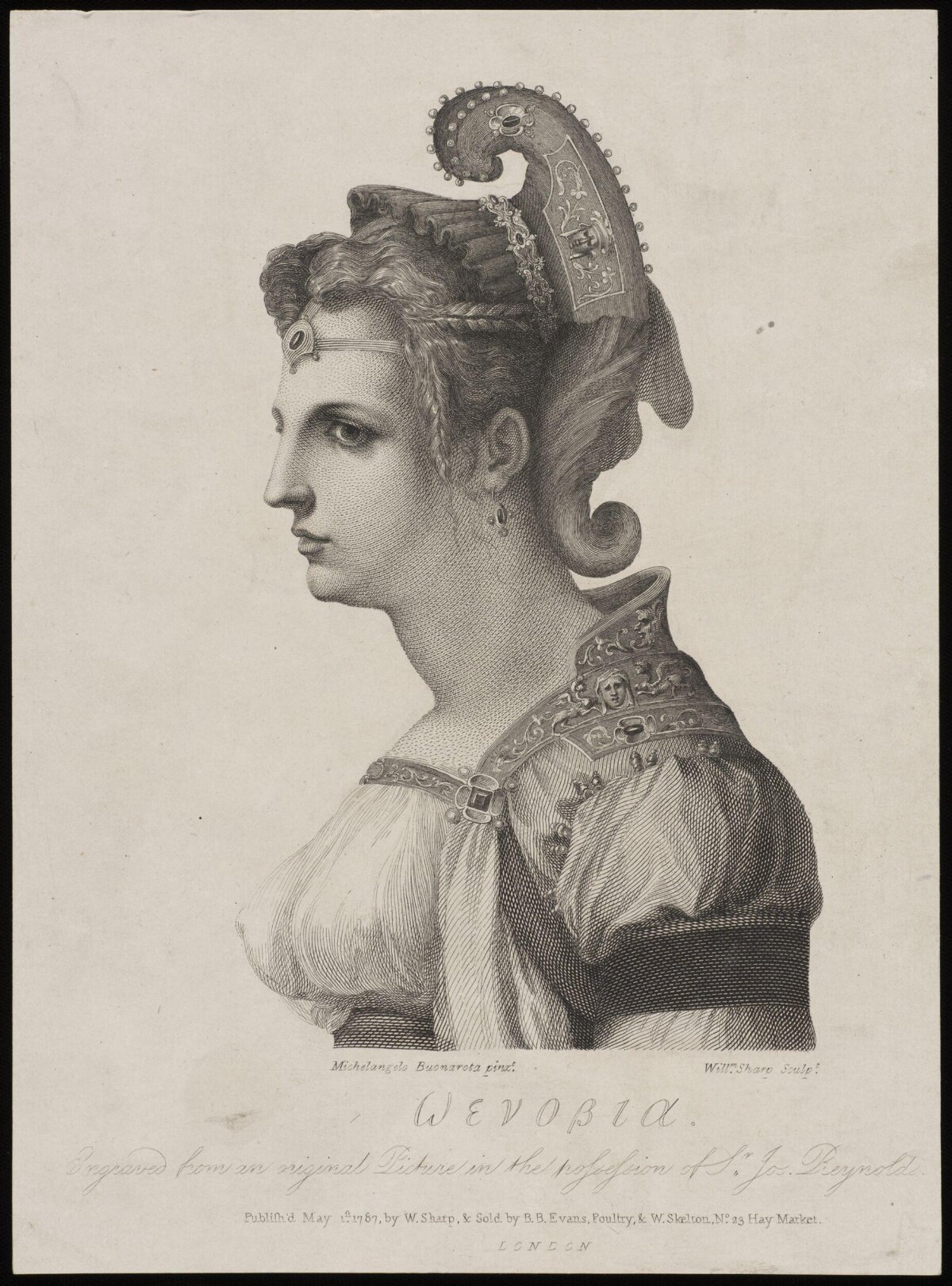1787 Portrait of Zenobia Engraving