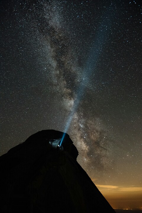 Starry Milky Way Over Mountain Peak