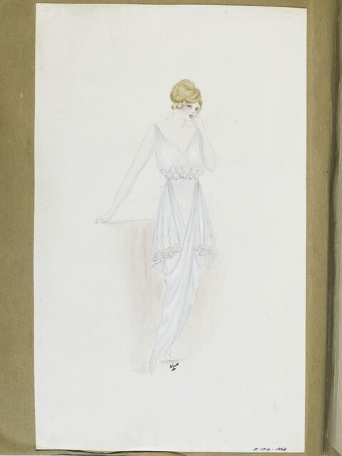 Vintage Evening Gown Fashion Sketch