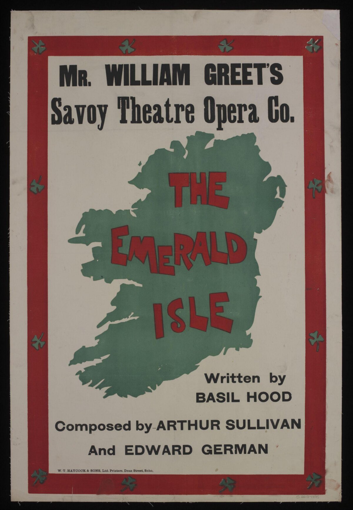 Vintage Poster for The Emerald Isle Opera