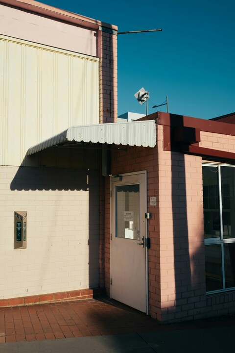 City Building Entrance on Sunny Day