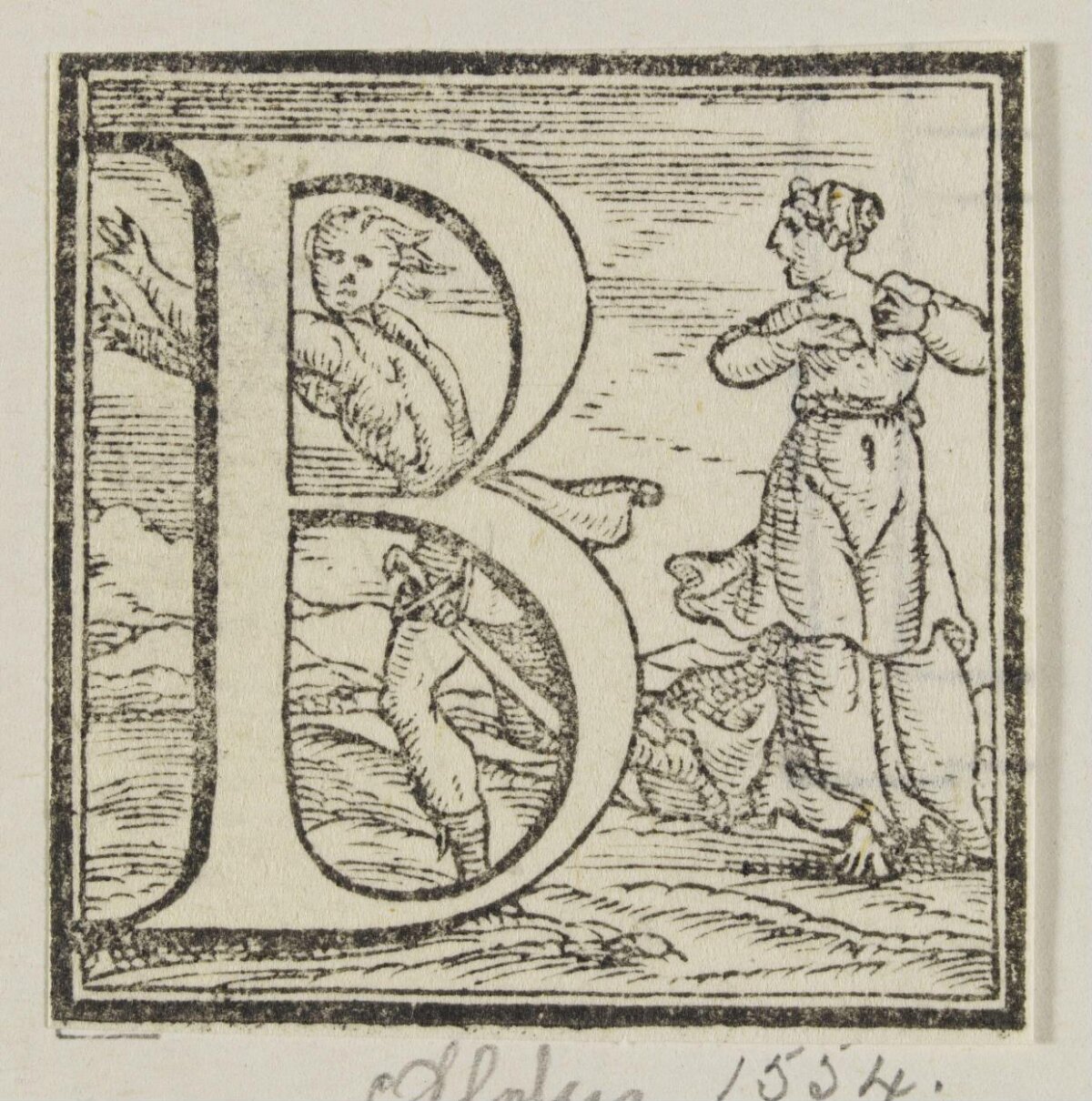 Decorated Woodcut Letter B