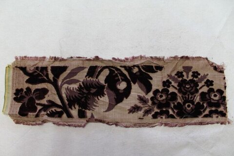 Antique Floral Velvet Textile Fragment