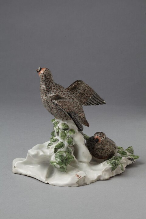 Porcelain Two Grouse Sculpture