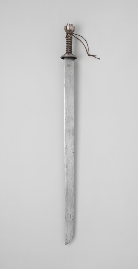 Antique Traditional Sword on Gray Background