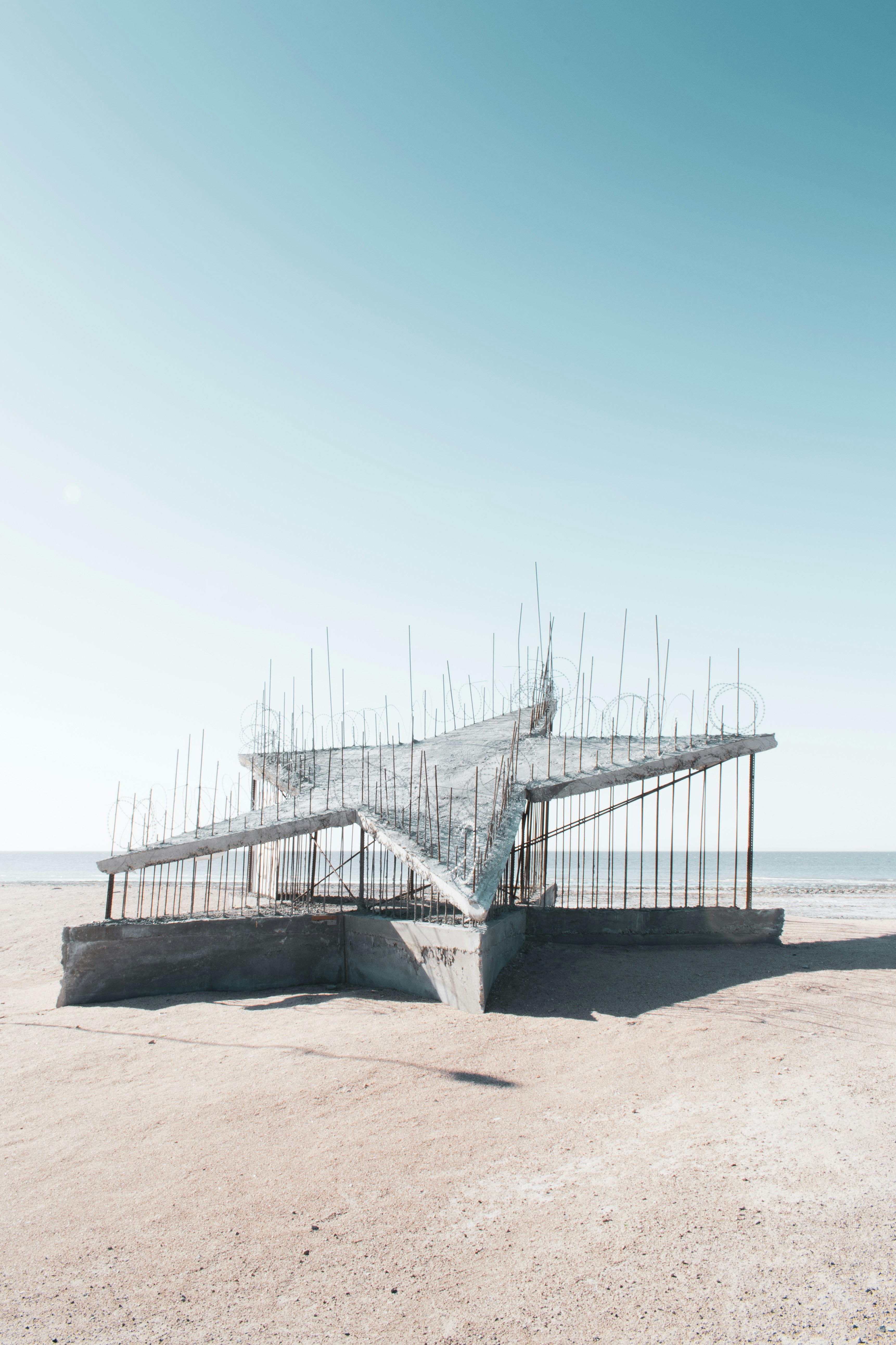 Unfinished Star Structure on Beach