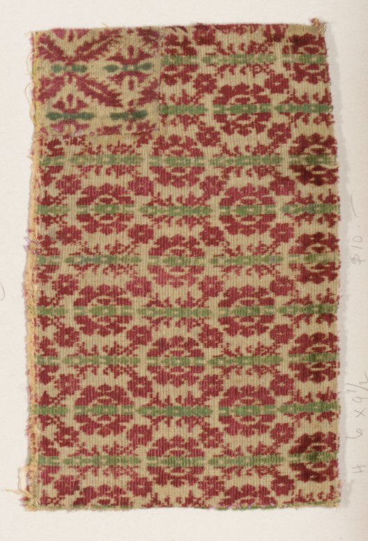 Antique Floral Woven Fabric Sample