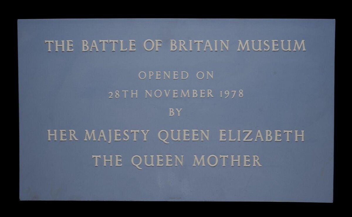 Battle of Britain Museum Opening Plaque