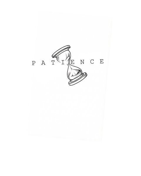 Patience Hourglass Line Art