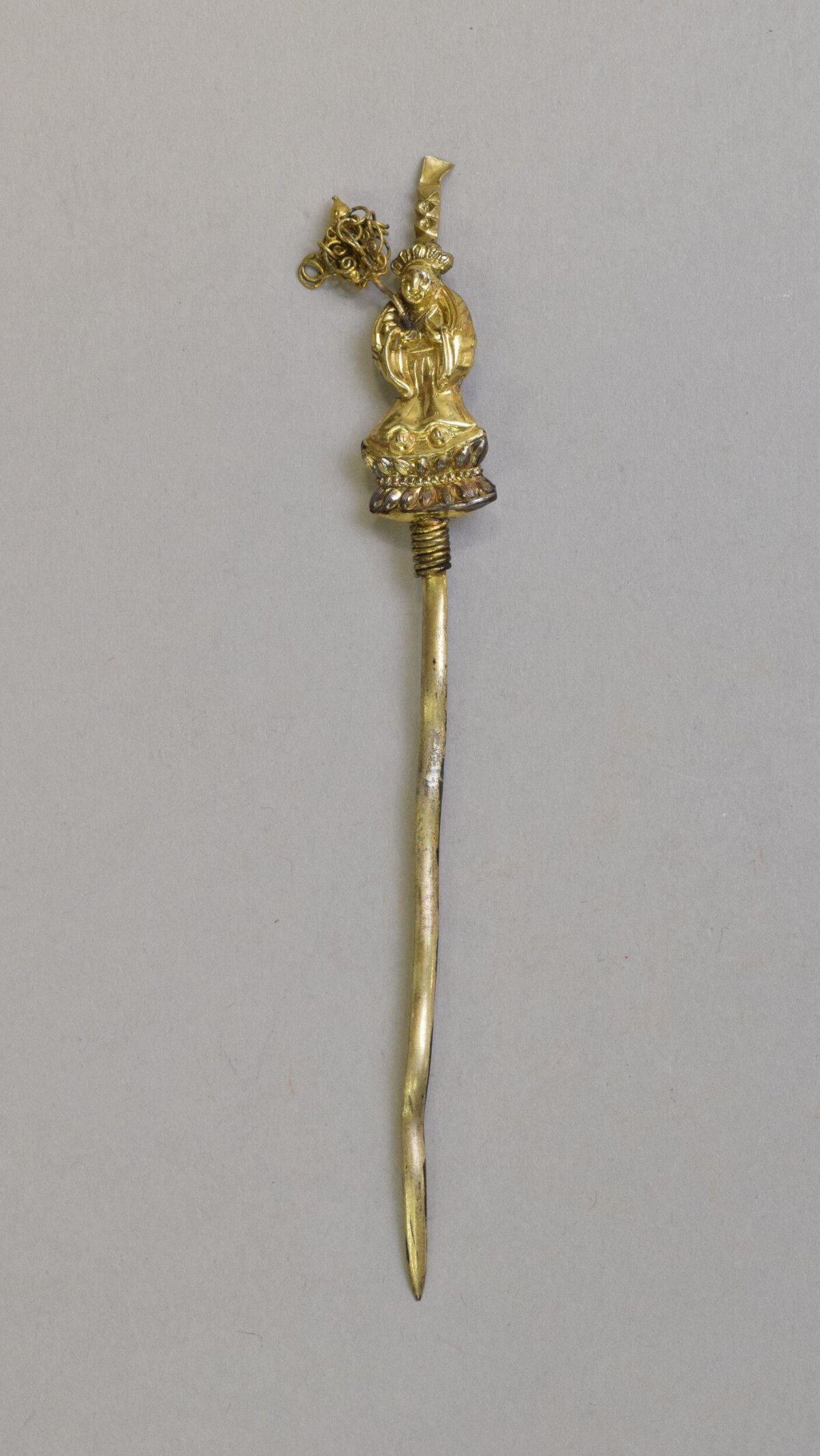 Ancient Gilded Figure Hairpin