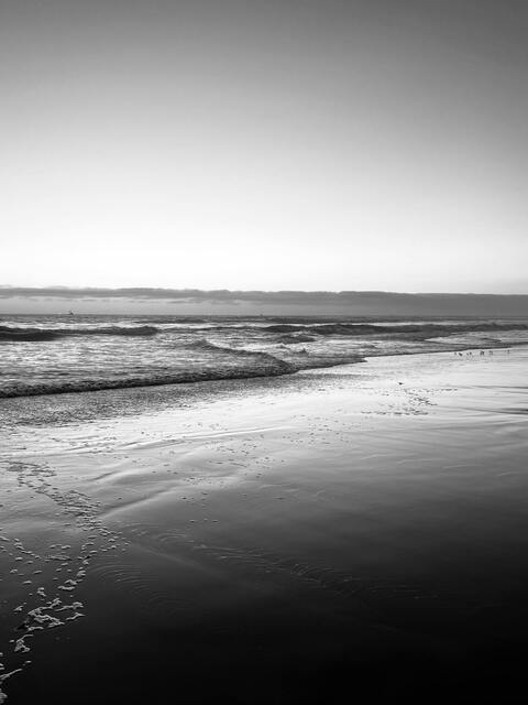 Black and White Beach Seascape