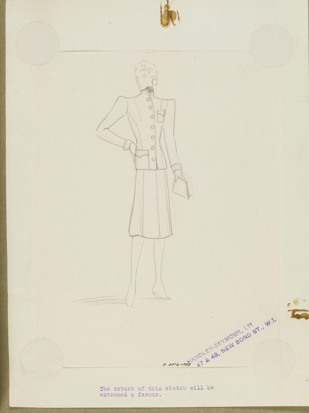 Vintage Women's Suit Fashion Sketch