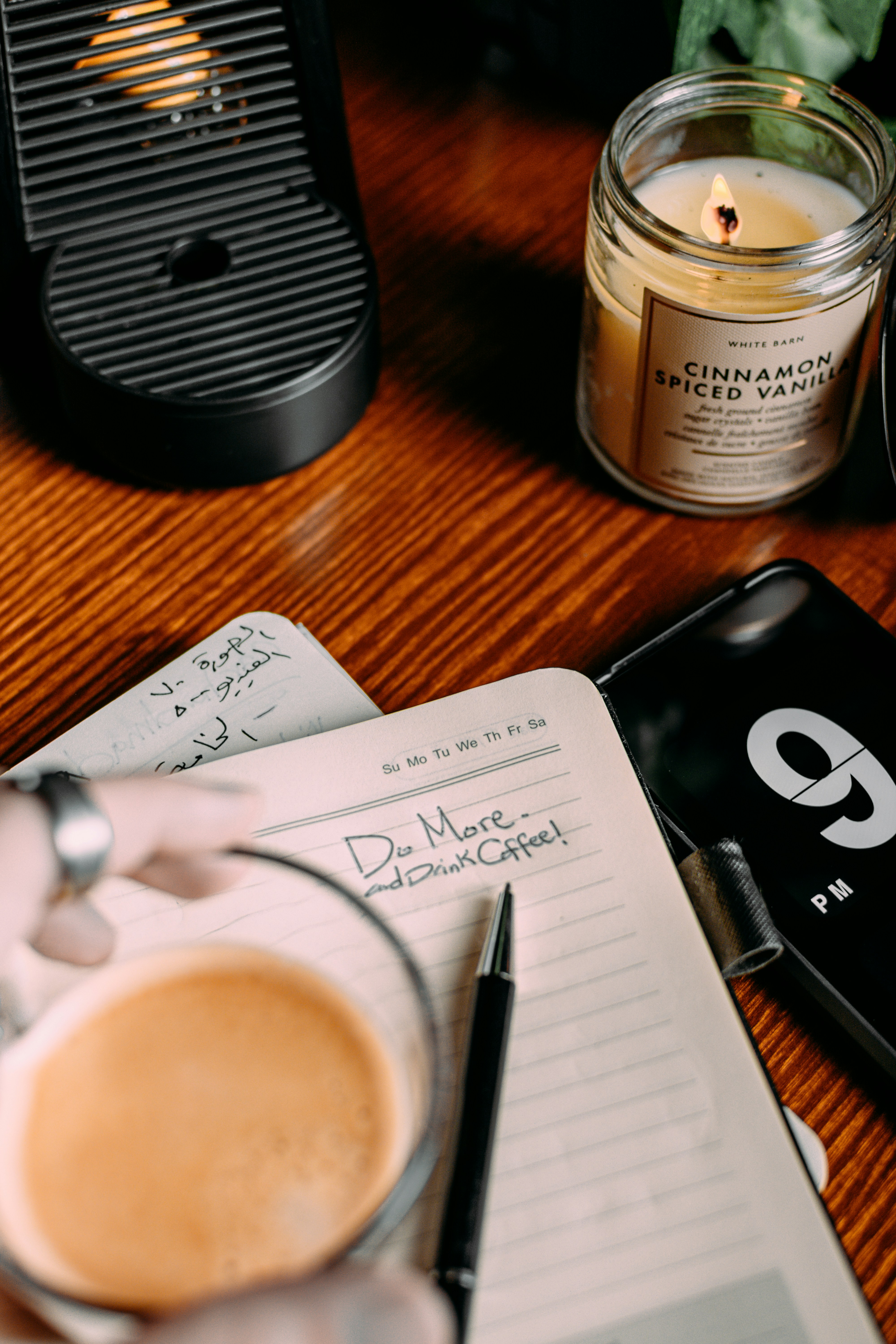 Cozy Coffee and Planner Desk Setup