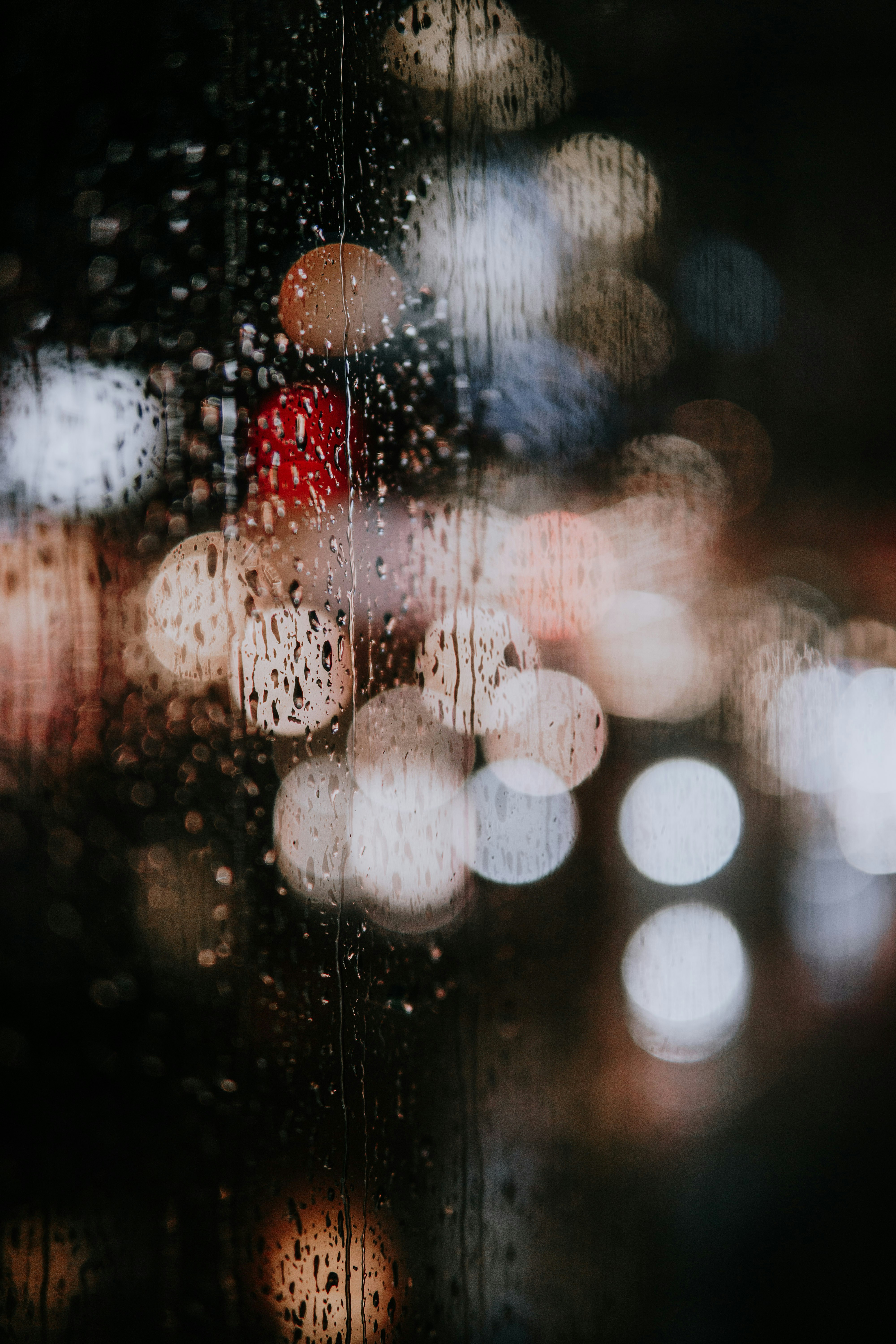 Rainy Window Bokeh City Lights