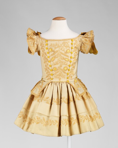 Vintage Child's Embroidered Yellow Dress