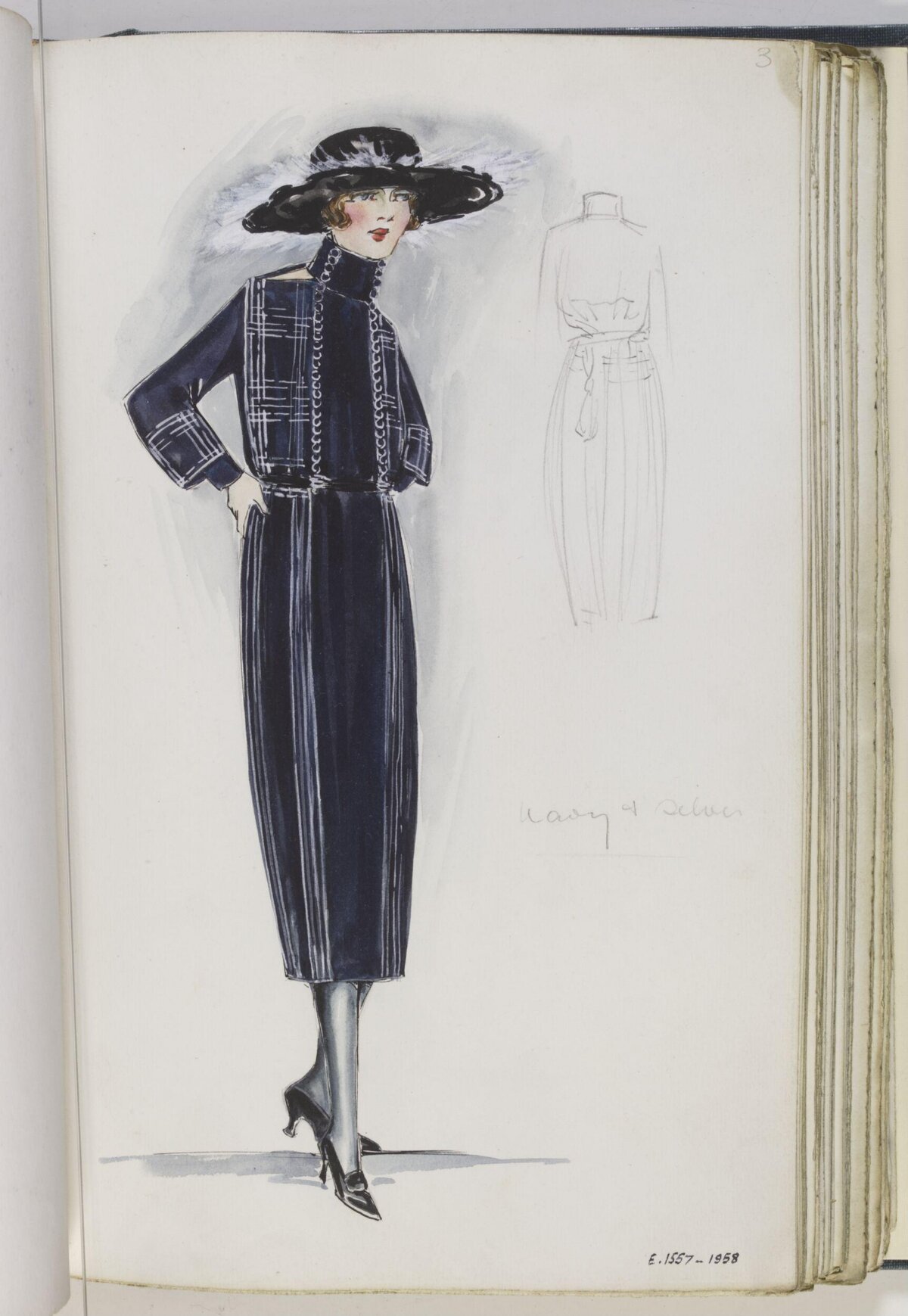 1920s Day Dress Fashion Sketch