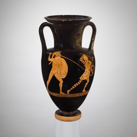 Ancient Greek Red-figure Warrior Amphora